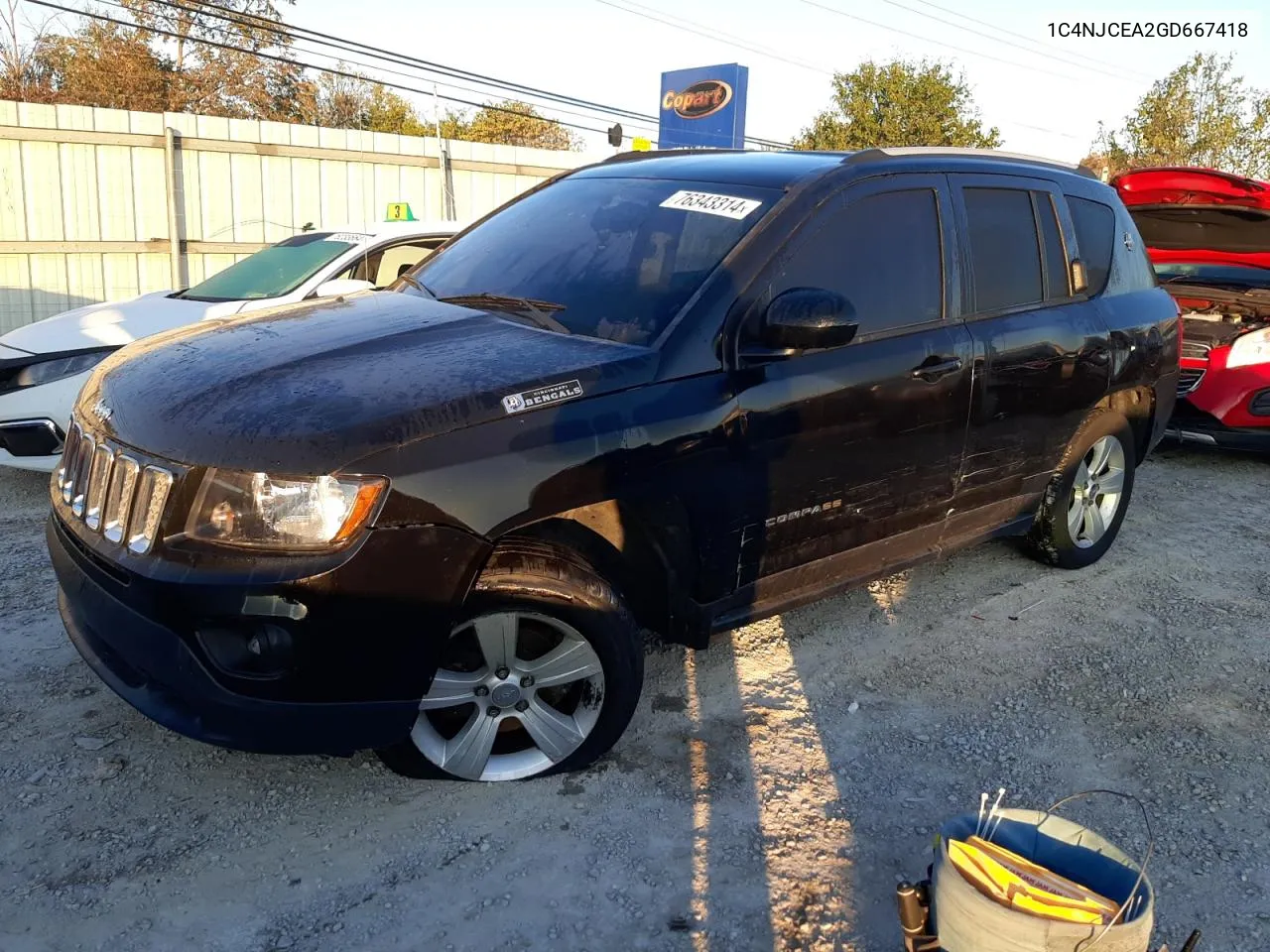 2016 Jeep Compass Latitude VIN: 1C4NJCEA2GD667418 Lot: 76343314