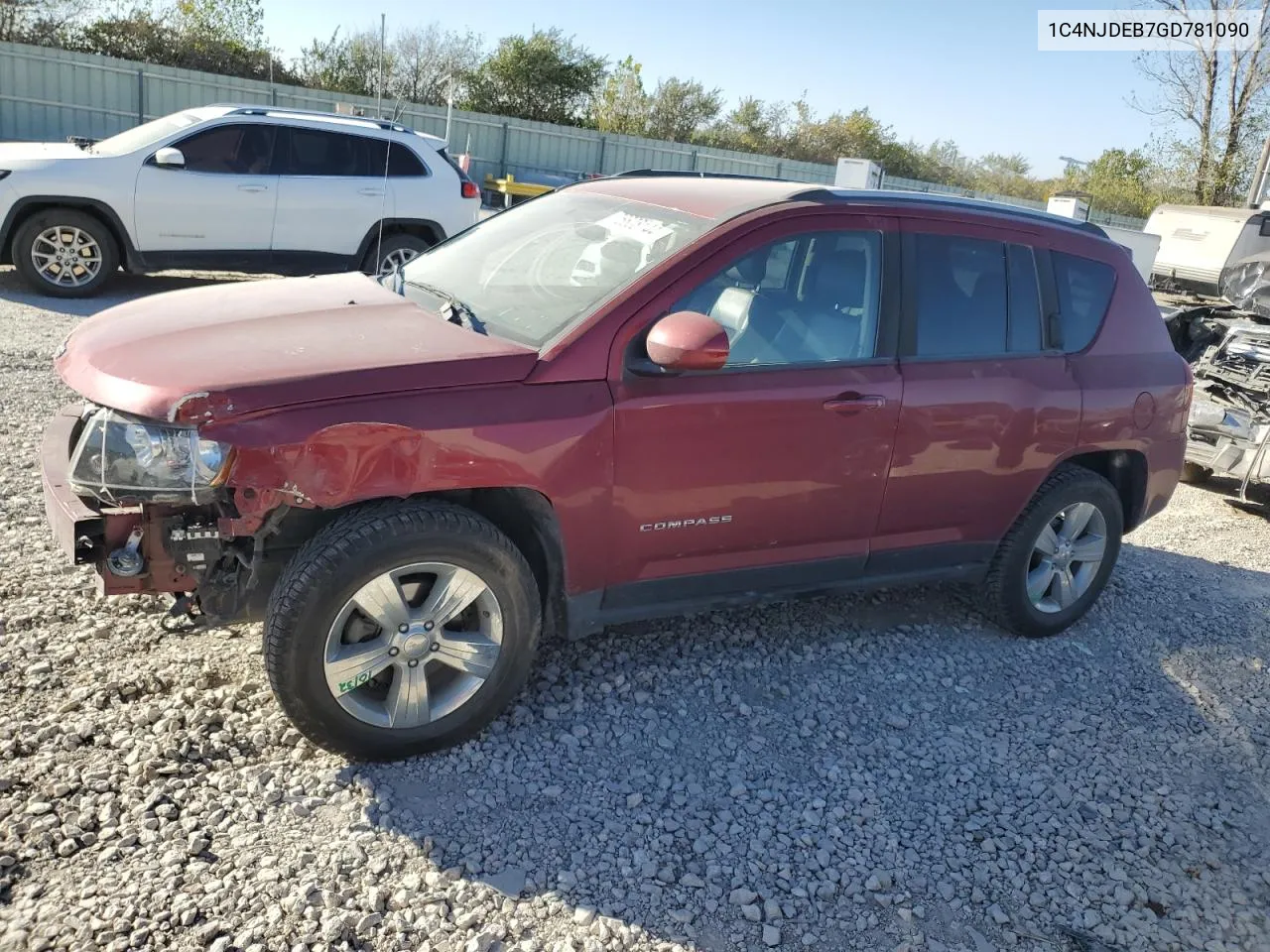 2016 Jeep Compass Latitude VIN: 1C4NJDEB7GD781090 Lot: 76608144