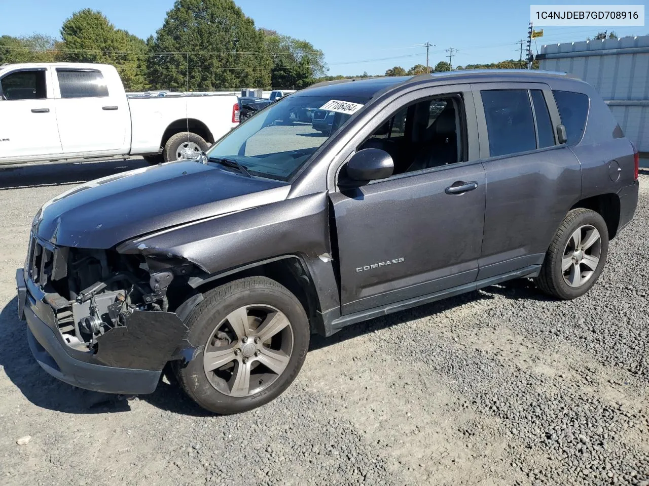 2016 Jeep Compass Latitude VIN: 1C4NJDEB7GD708916 Lot: 77106464