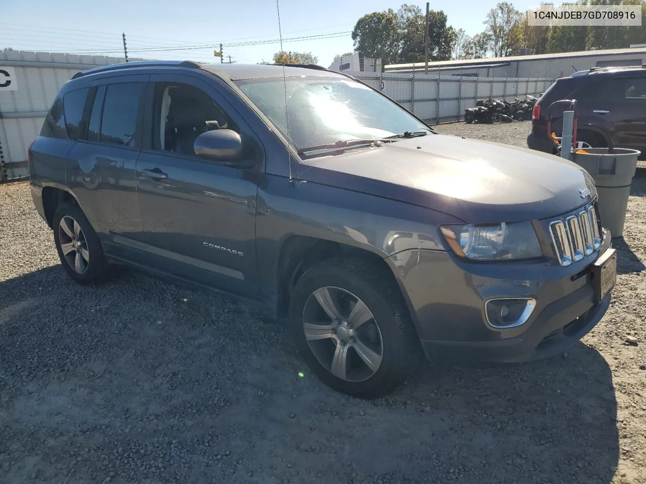 2016 Jeep Compass Latitude VIN: 1C4NJDEB7GD708916 Lot: 77106464