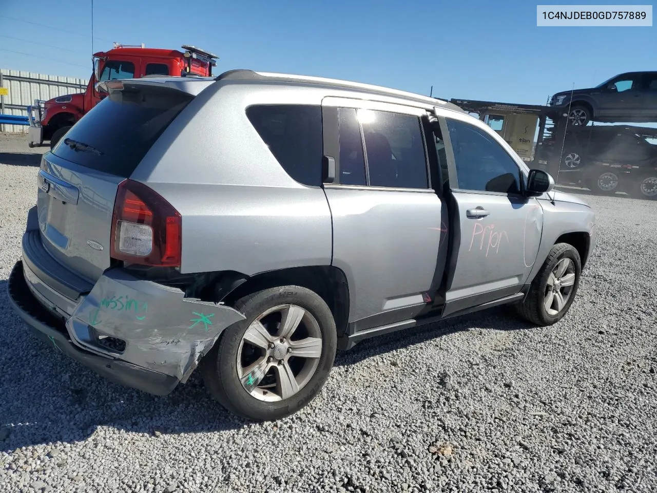 2016 Jeep Compass Latitude VIN: 1C4NJDEB0GD757889 Lot: 77196474