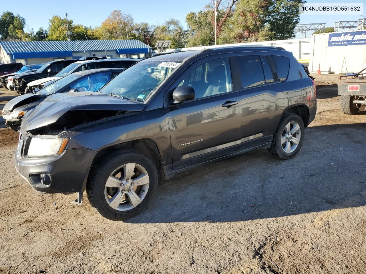 2016 Jeep Compass Sport VIN: 1C4NJDBB1GD551632 Lot: 77362854