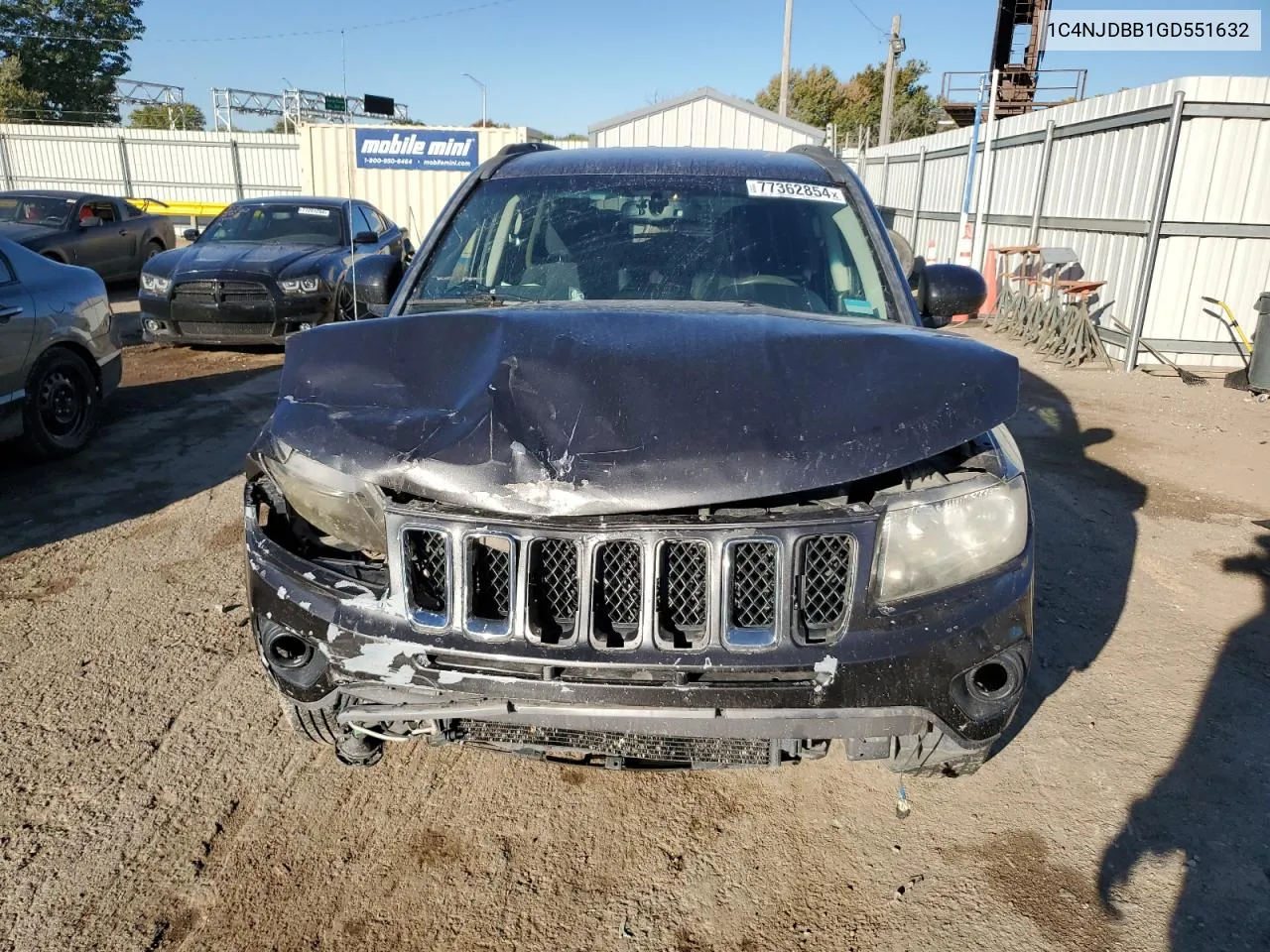 2016 Jeep Compass Sport VIN: 1C4NJDBB1GD551632 Lot: 77362854