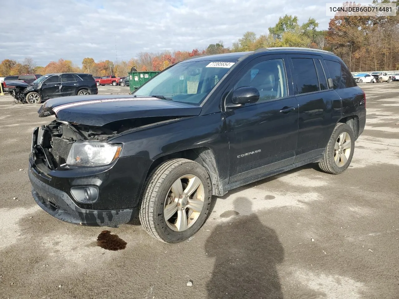 2016 Jeep Compass Latitude VIN: 1C4NJDEB6GD714481 Lot: 77395654