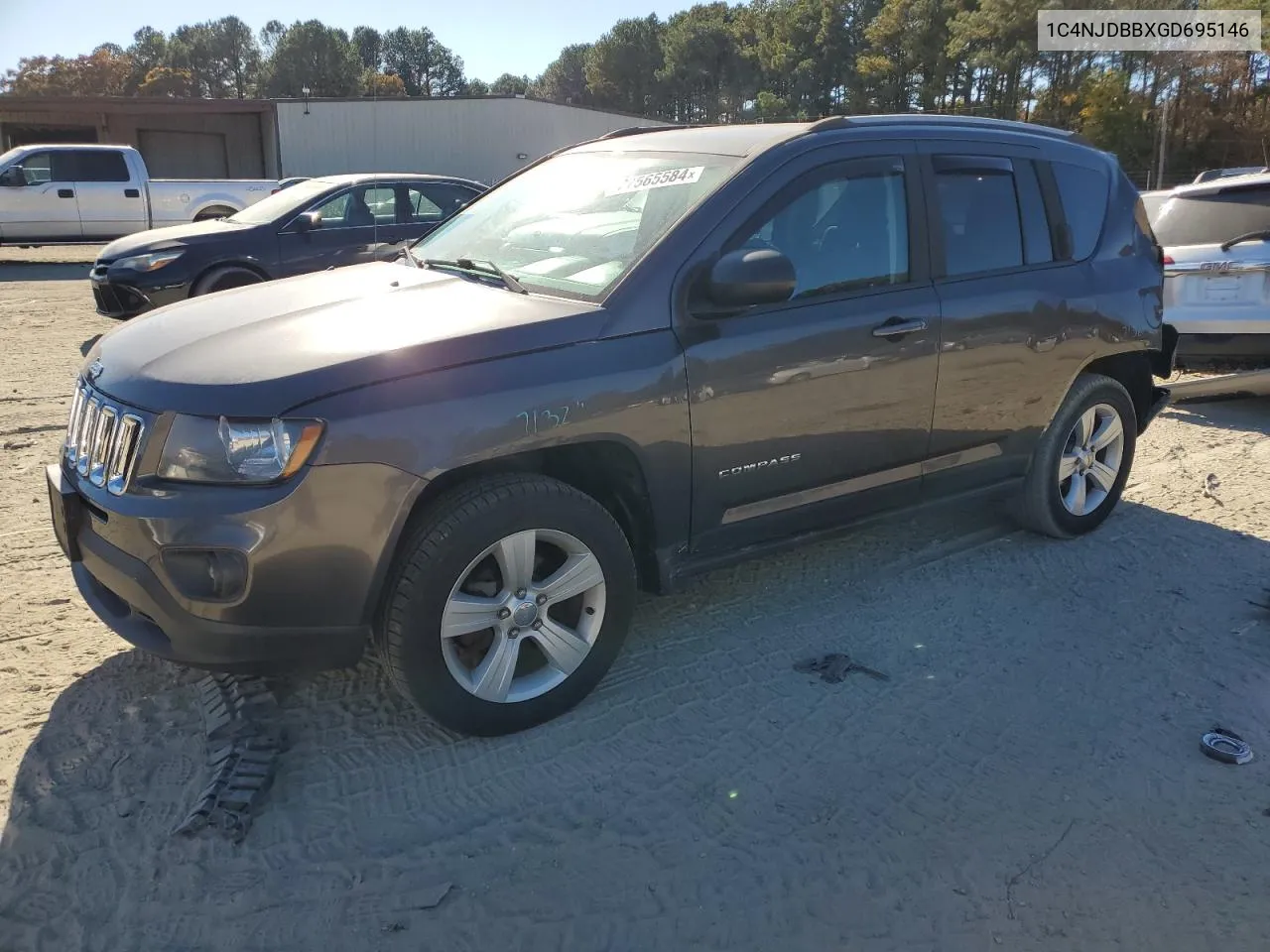 2016 Jeep Compass Sport VIN: 1C4NJDBBXGD695146 Lot: 77565584