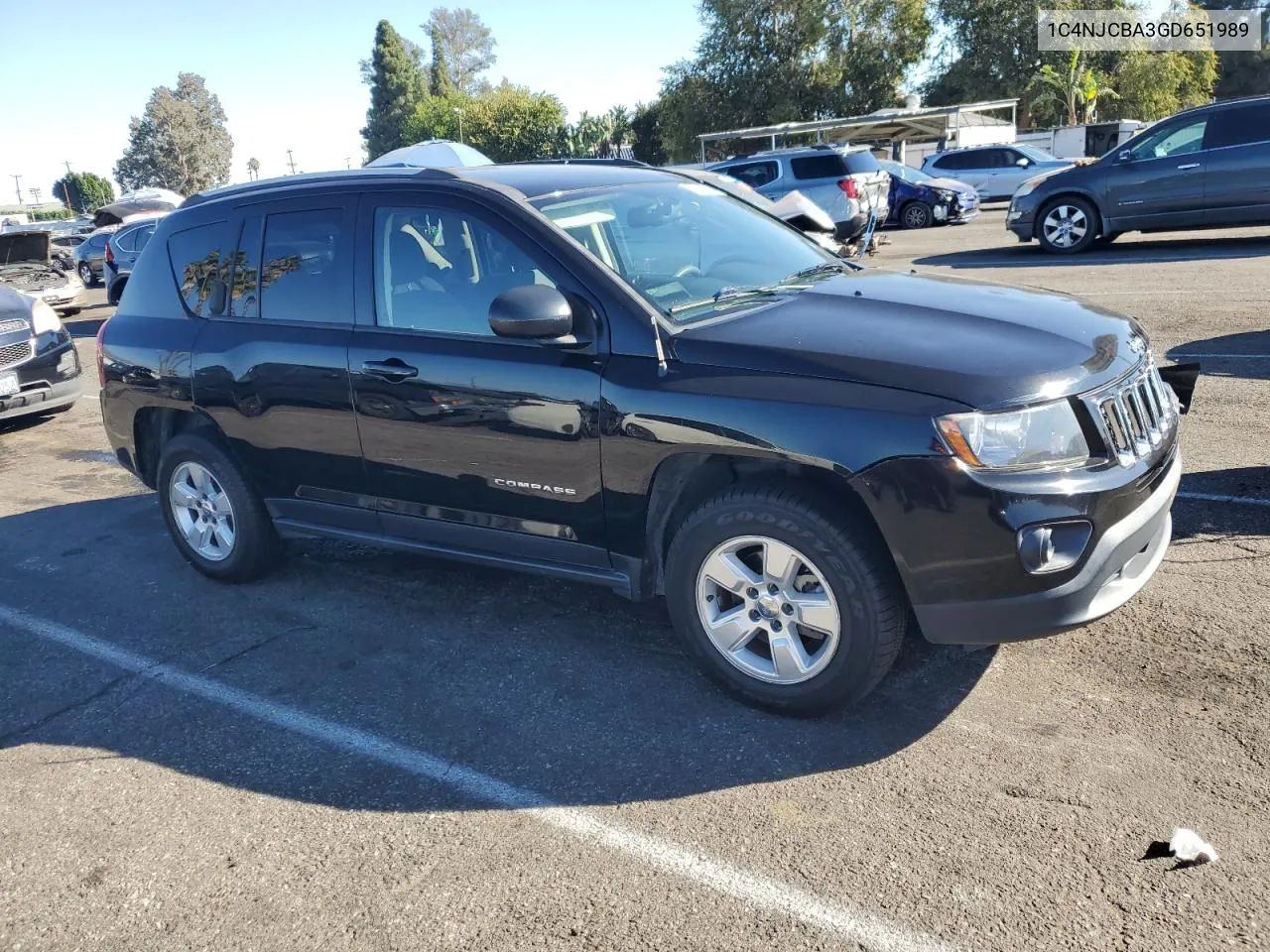 2016 Jeep Compass Sport VIN: 1C4NJCBA3GD651989 Lot: 77590044