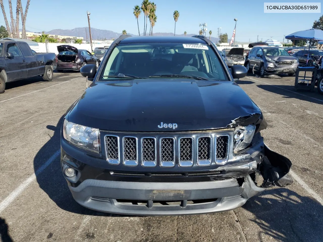 2016 Jeep Compass Sport VIN: 1C4NJCBA3GD651989 Lot: 77590044