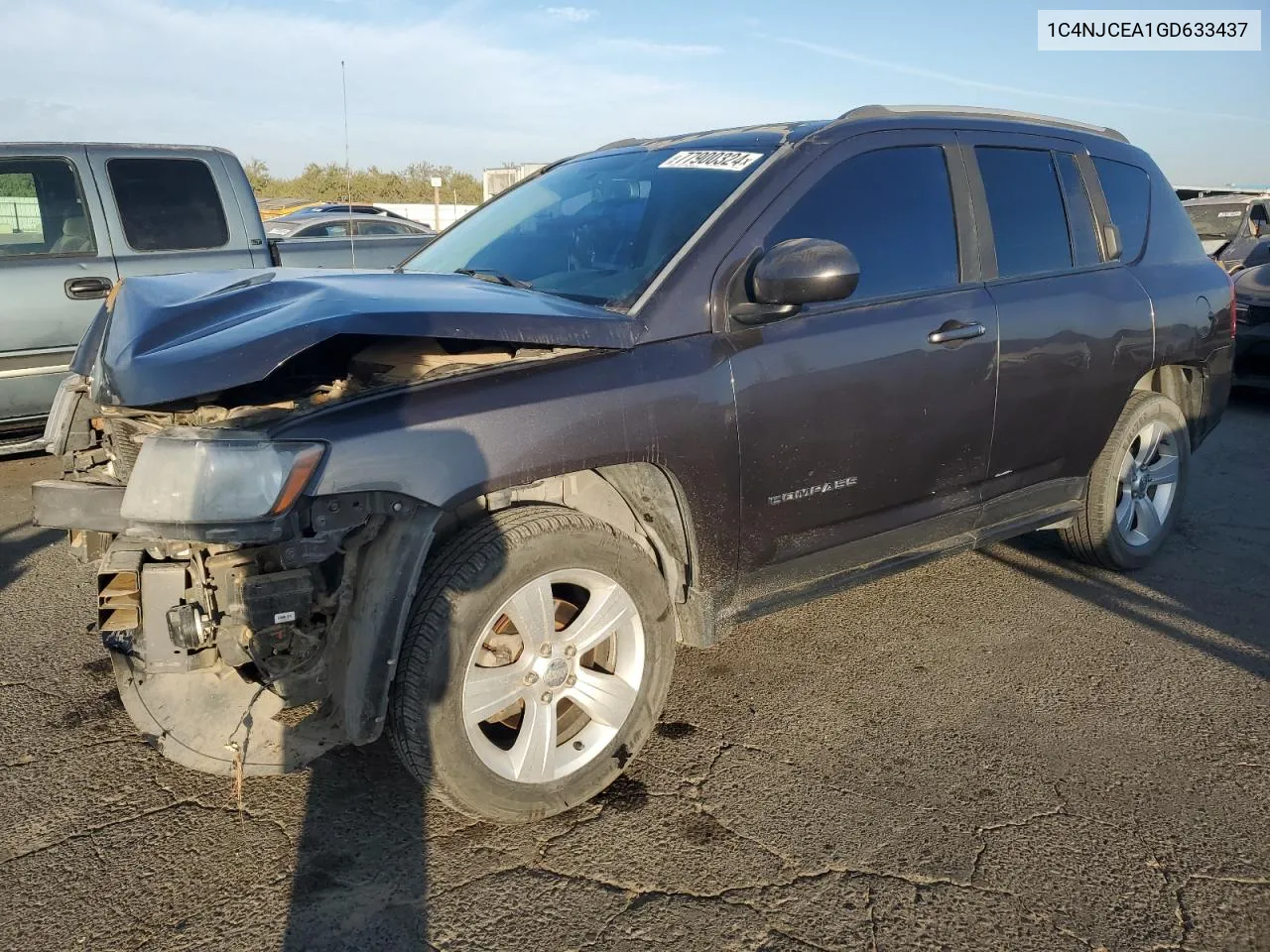 2016 Jeep Compass Latitude VIN: 1C4NJCEA1GD633437 Lot: 77900324