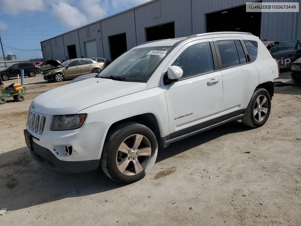 2016 Jeep Compass Latitude VIN: 1C4NJDEB1GD673449 Lot: 78436914