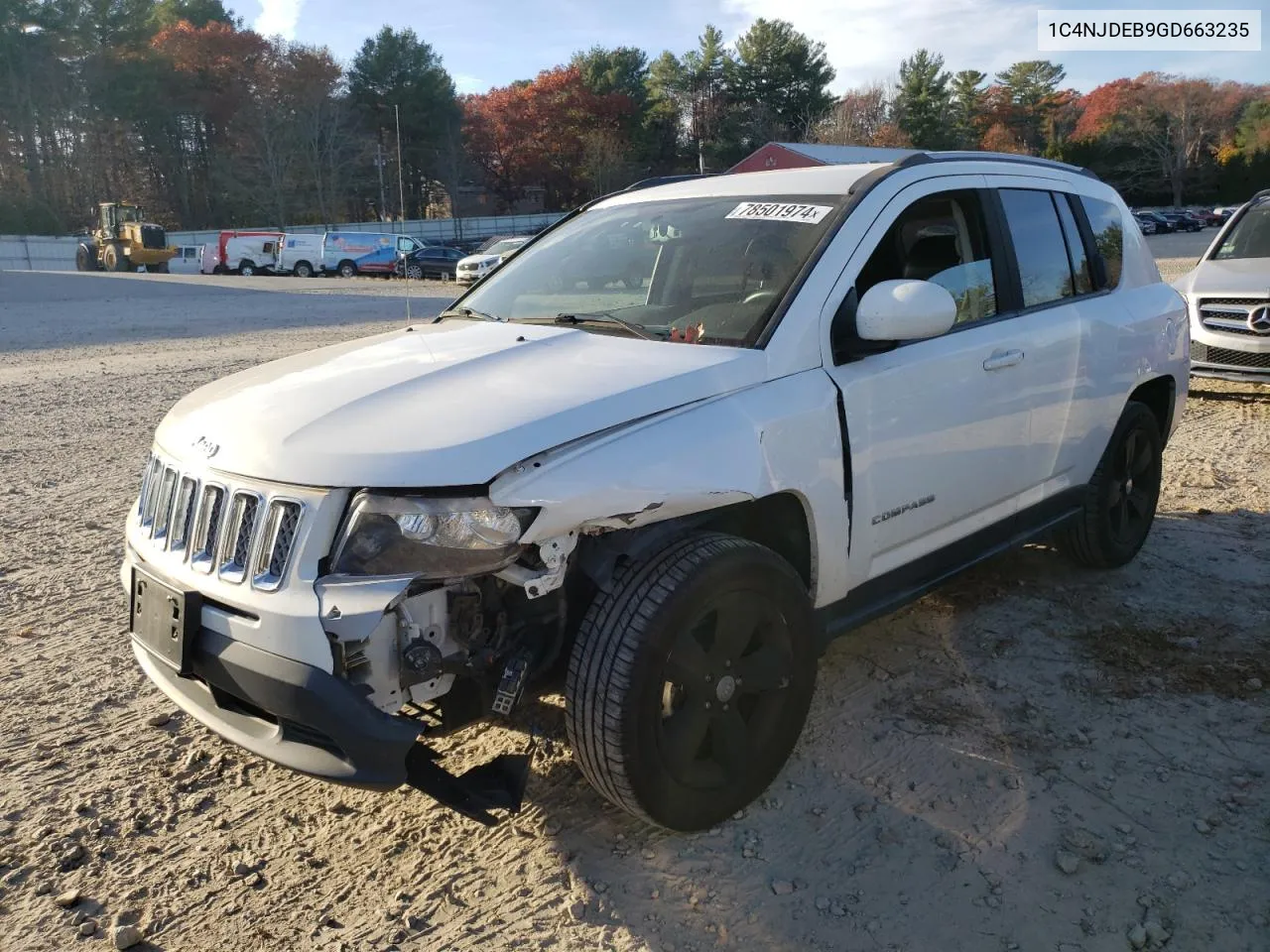 2016 Jeep Compass Latitude VIN: 1C4NJDEB9GD663235 Lot: 78501974