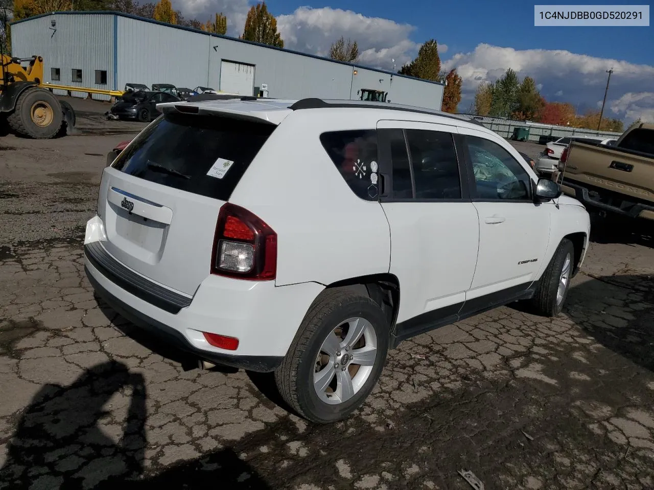 2016 Jeep Compass Sport VIN: 1C4NJDBB0GD520291 Lot: 78536964