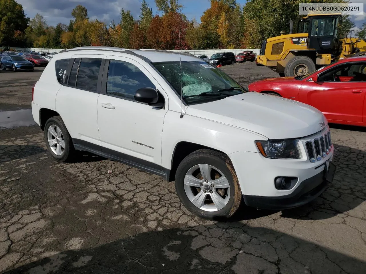 2016 Jeep Compass Sport VIN: 1C4NJDBB0GD520291 Lot: 78536964