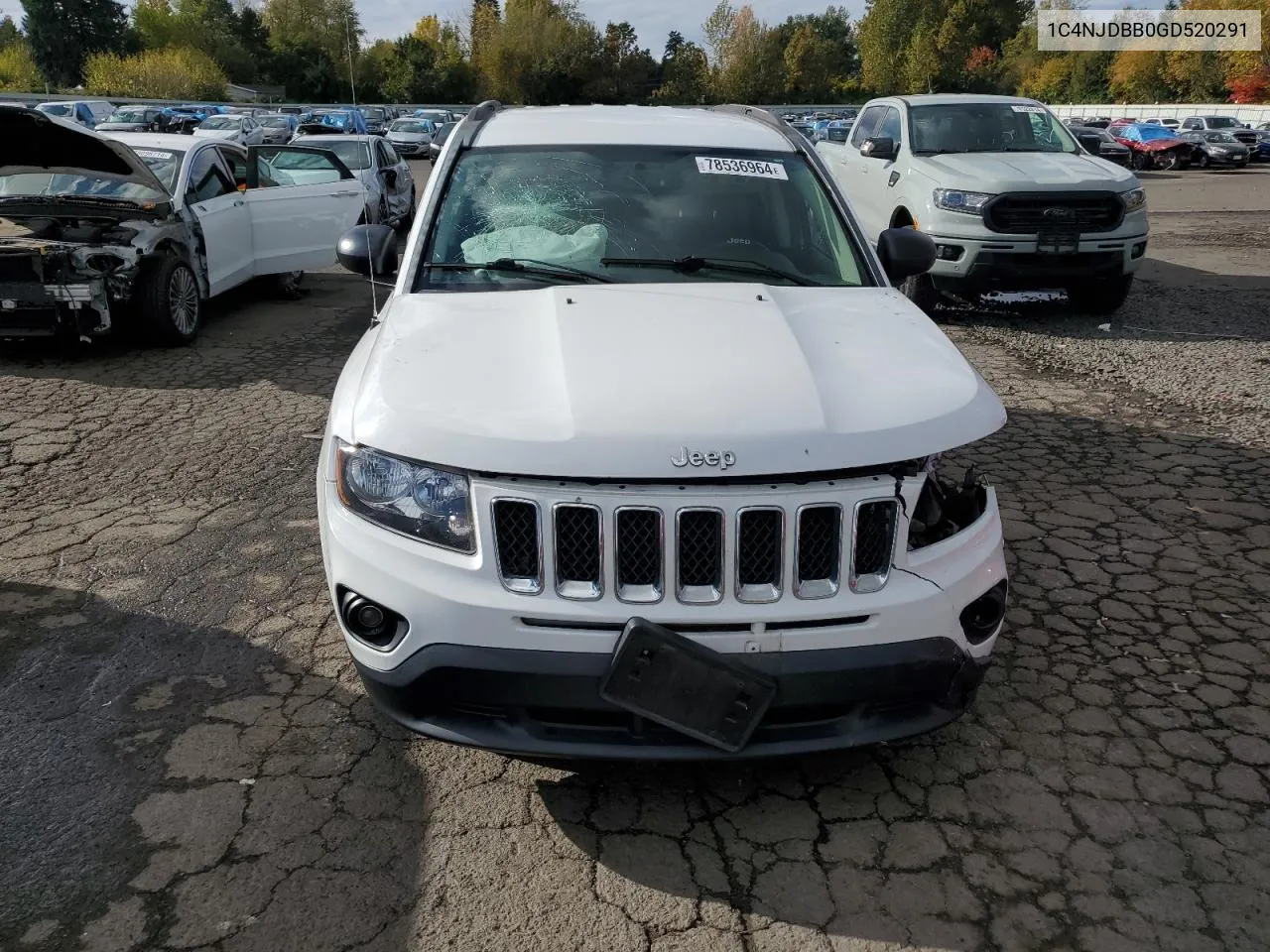 2016 Jeep Compass Sport VIN: 1C4NJDBB0GD520291 Lot: 78536964