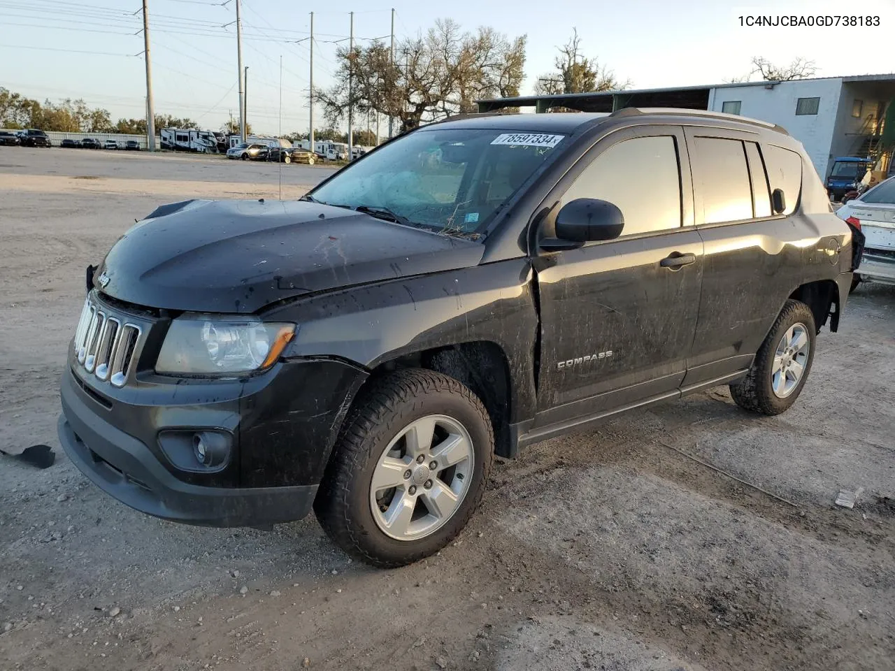 2016 Jeep Compass Sport VIN: 1C4NJCBA0GD738183 Lot: 78597334