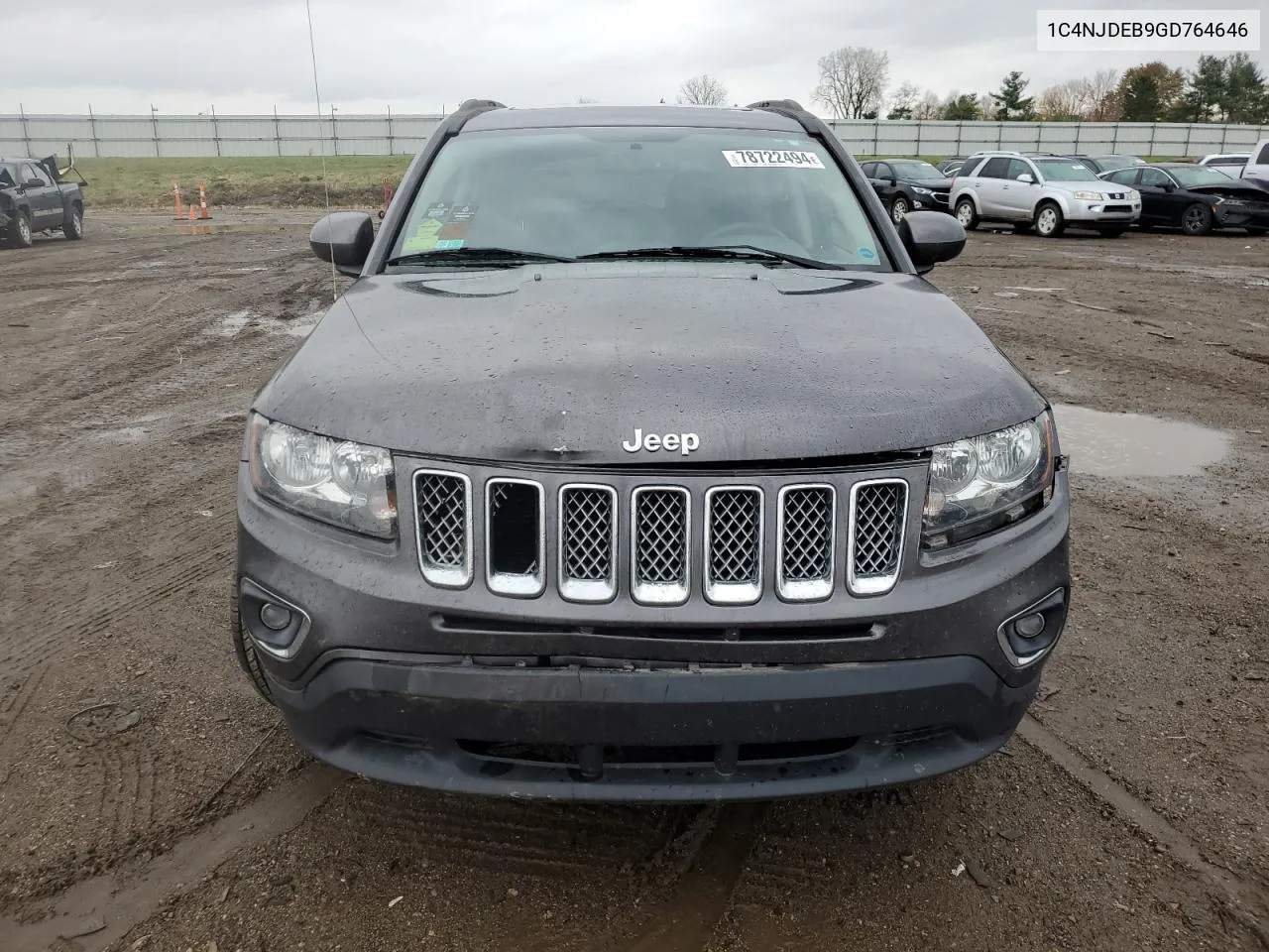 2016 Jeep Compass Latitude VIN: 1C4NJDEB9GD764646 Lot: 78722494