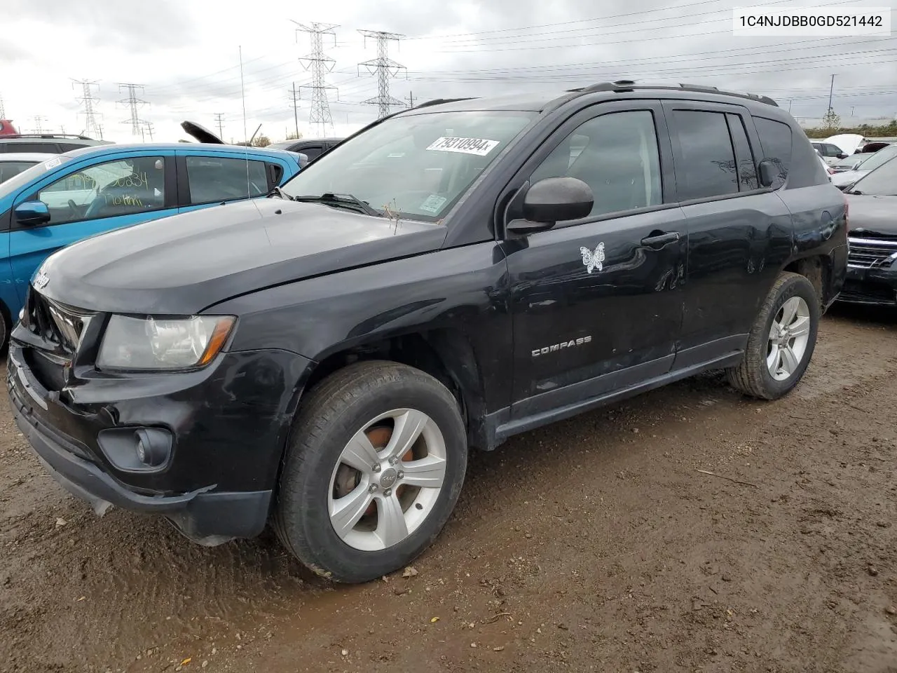 2016 Jeep Compass Sport VIN: 1C4NJDBB0GD521442 Lot: 79310994