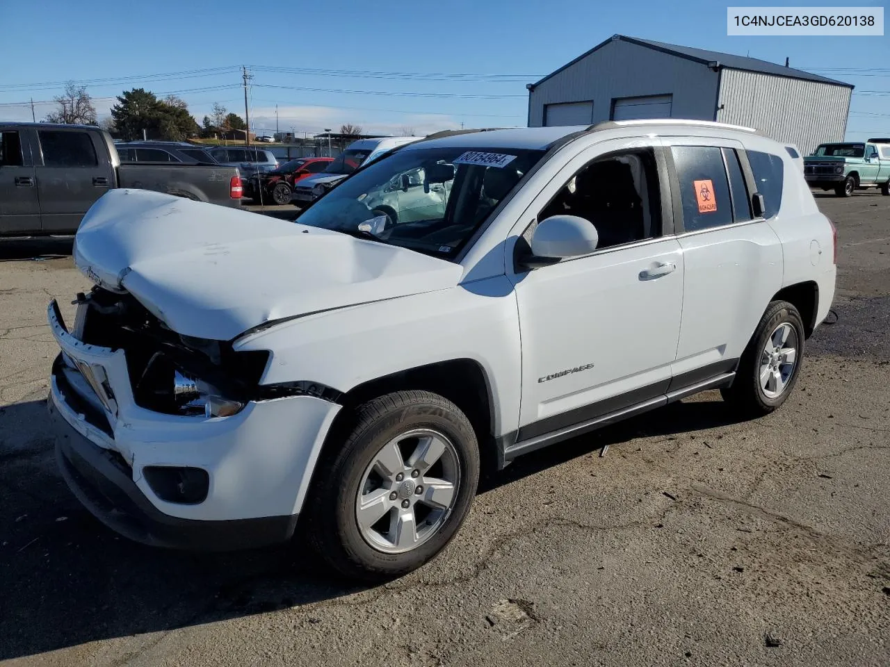 2016 Jeep Compass Latitude VIN: 1C4NJCEA3GD620138 Lot: 80154964