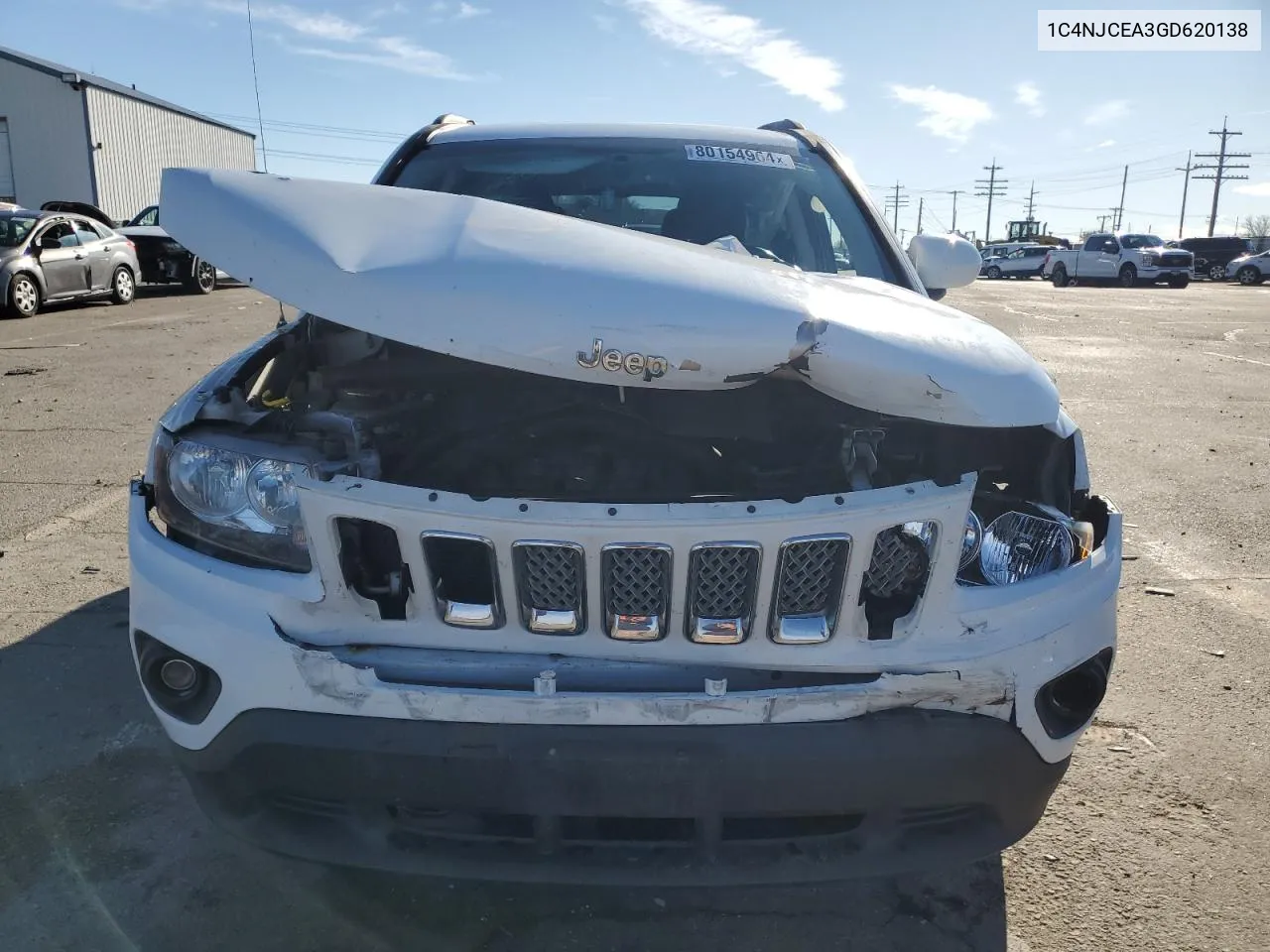 2016 Jeep Compass Latitude VIN: 1C4NJCEA3GD620138 Lot: 80154964