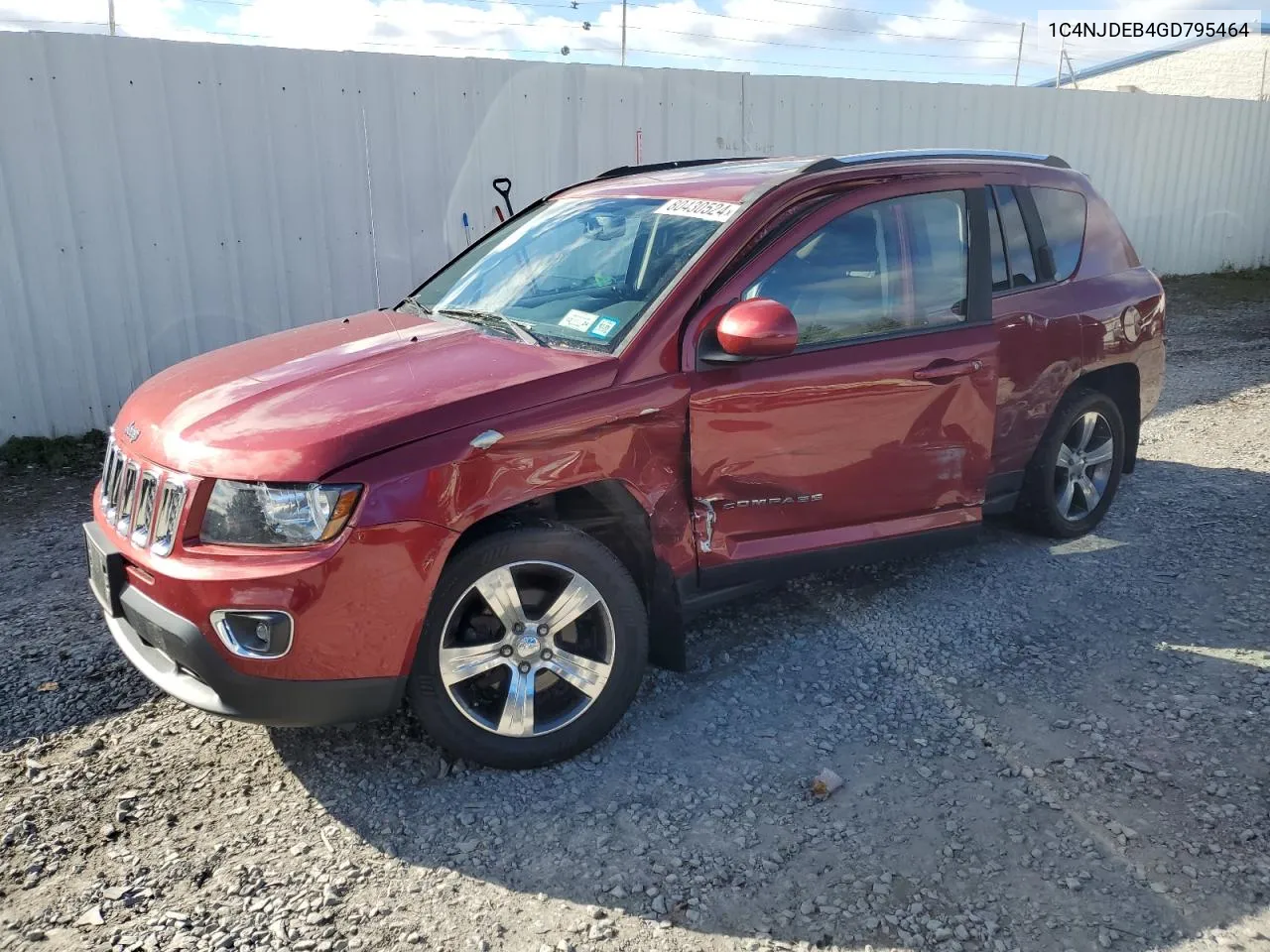 2016 Jeep Compass Latitude VIN: 1C4NJDEB4GD795464 Lot: 80430524