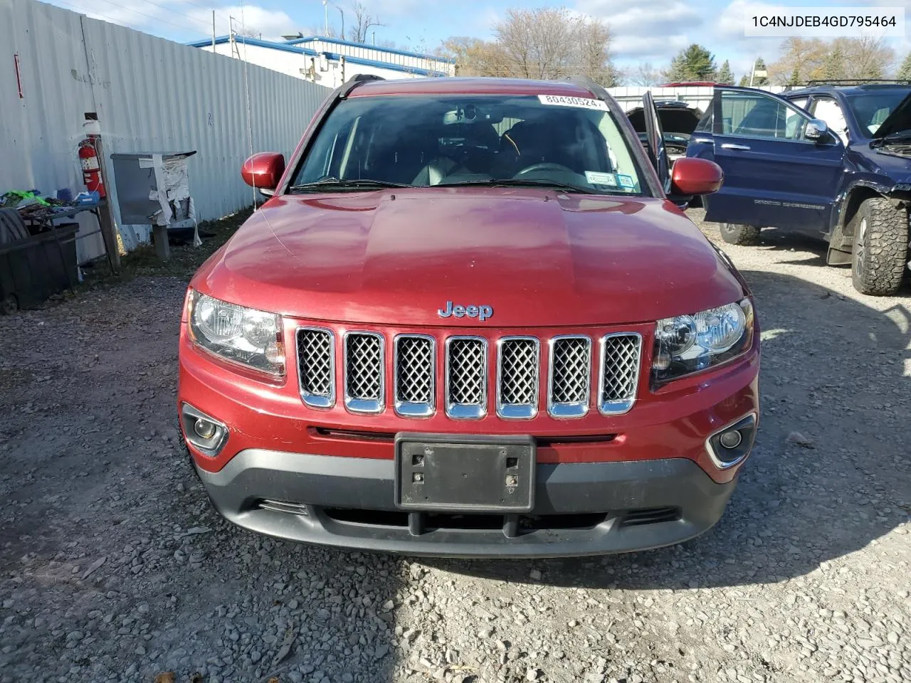 2016 Jeep Compass Latitude VIN: 1C4NJDEB4GD795464 Lot: 80430524