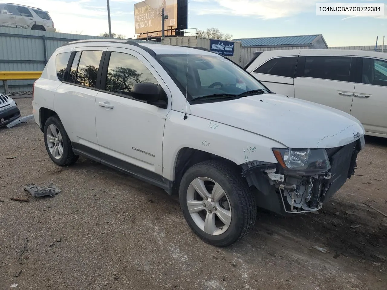 2016 Jeep Compass Sport VIN: 1C4NJCBA7GD722384 Lot: 80699454