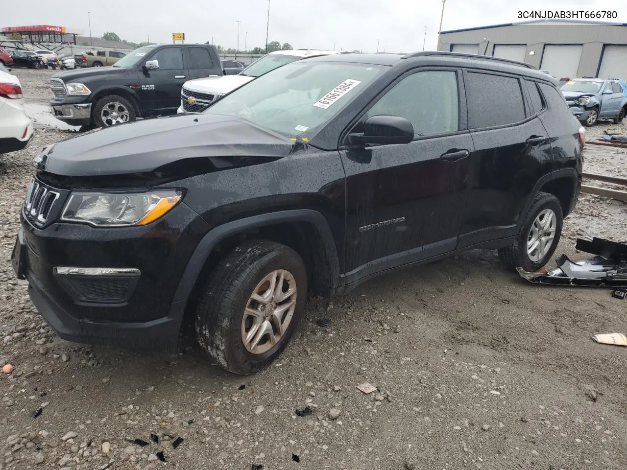 2017 Jeep Compass Sport VIN: 3C4NJDAB3HT666780 Lot: 61661384