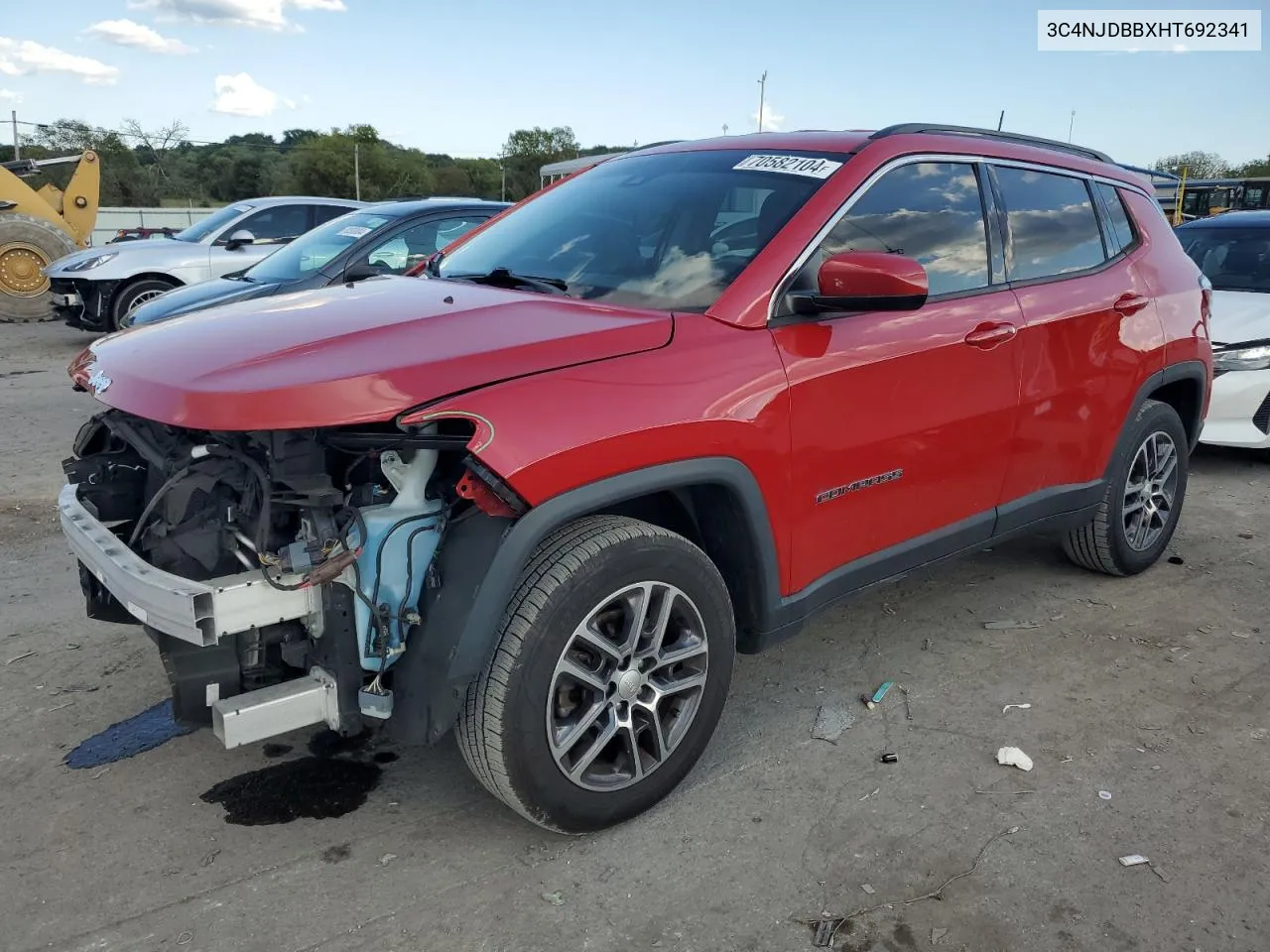 2017 Jeep Compass Latitude VIN: 3C4NJDBBXHT692341 Lot: 70582104