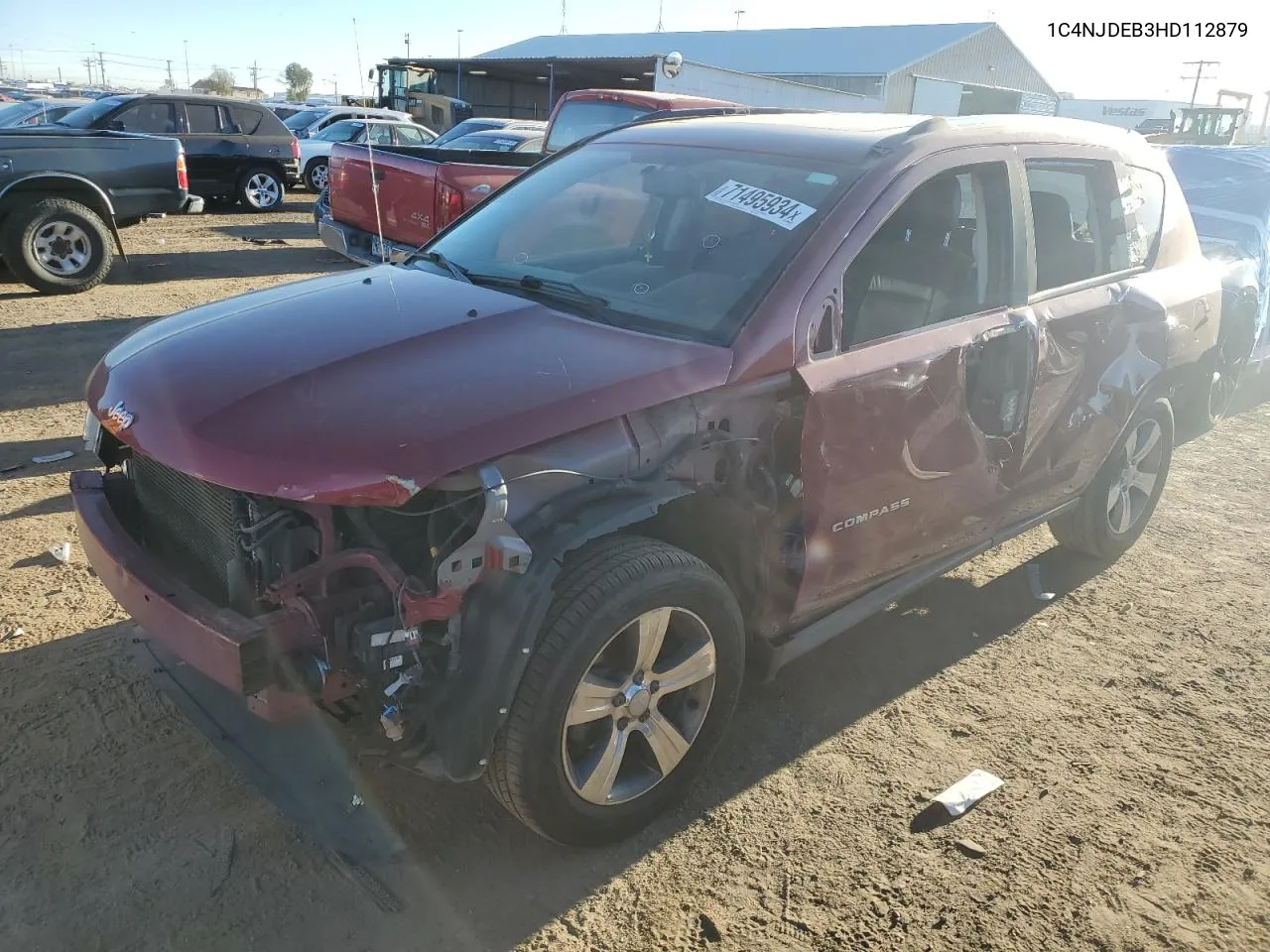 2017 Jeep Compass Latitude VIN: 1C4NJDEB3HD112879 Lot: 71495934