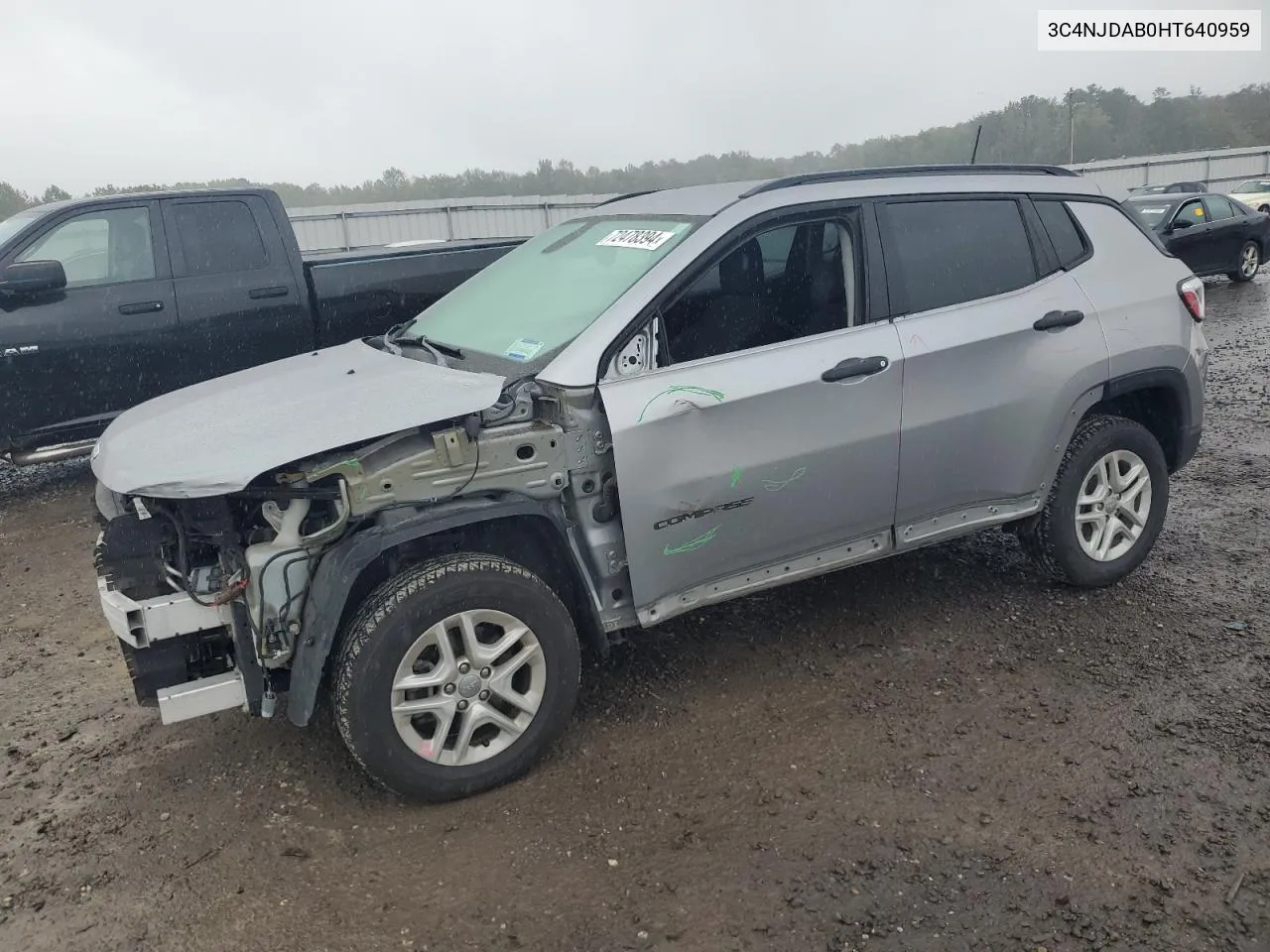 2017 Jeep Compass Sport VIN: 3C4NJDAB0HT640959 Lot: 72478394