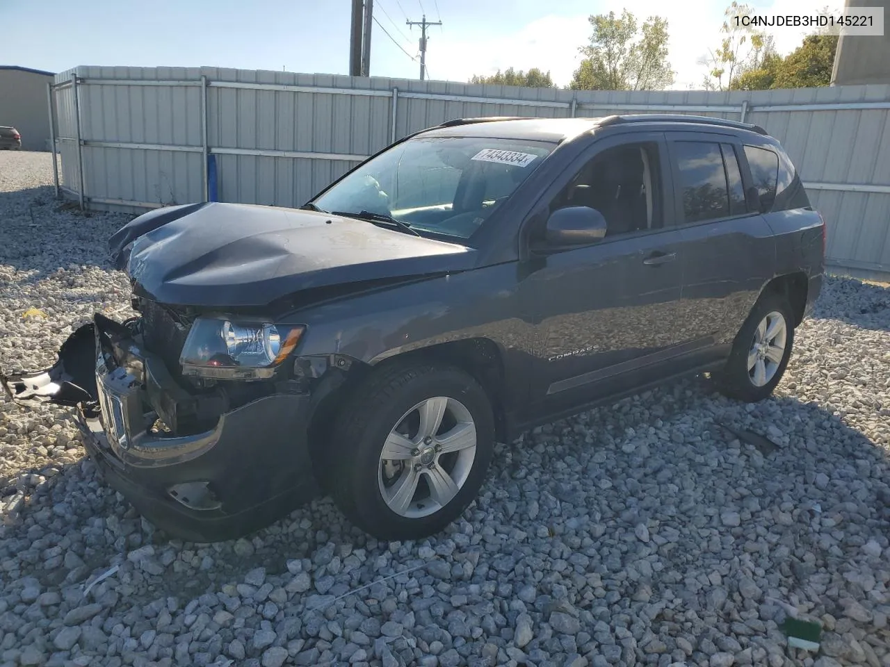 2017 Jeep Compass Latitude VIN: 1C4NJDEB3HD145221 Lot: 74343334