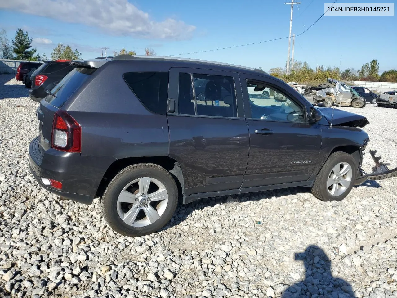 2017 Jeep Compass Latitude VIN: 1C4NJDEB3HD145221 Lot: 74343334