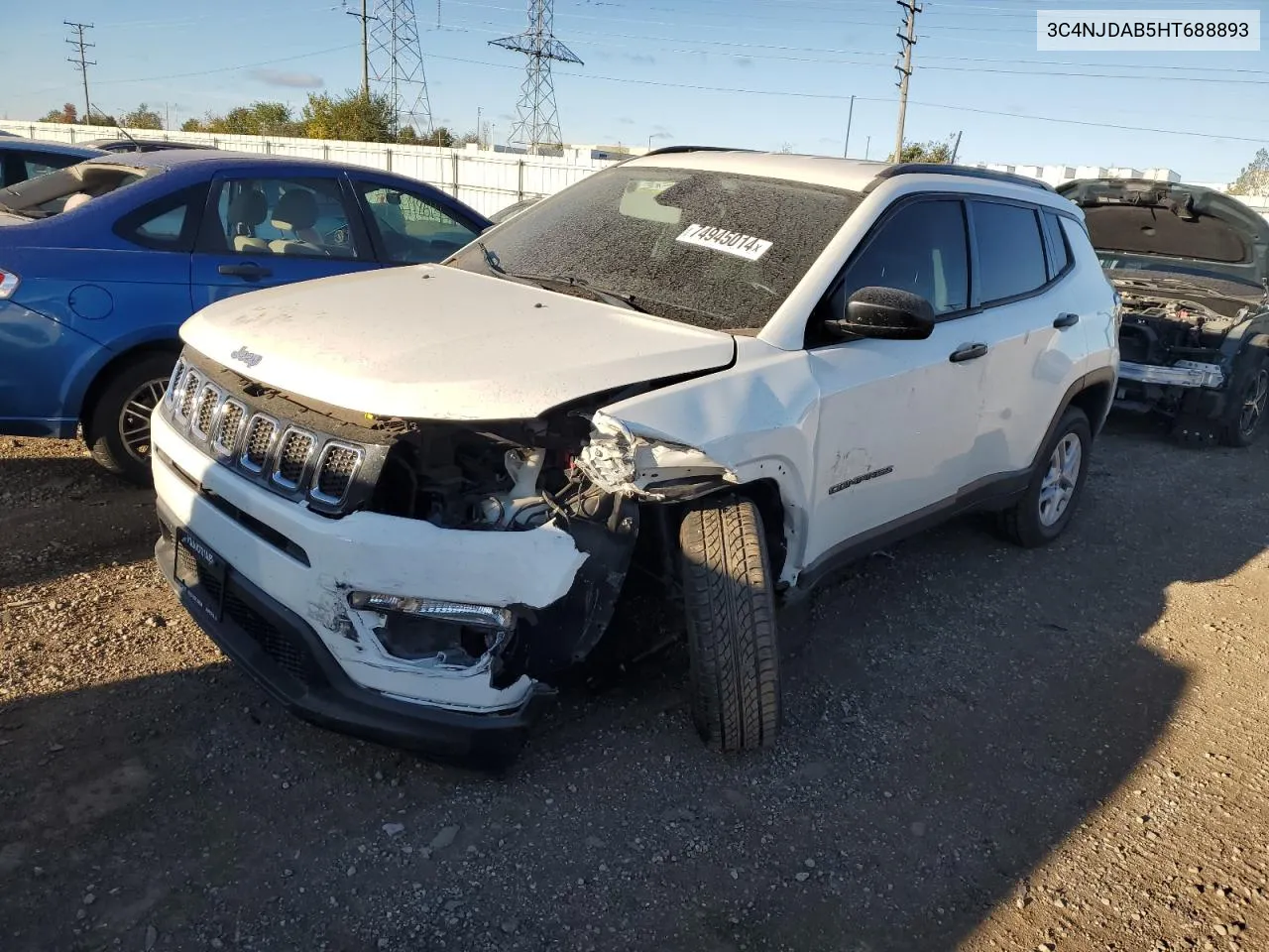 2017 Jeep Compass Sport VIN: 3C4NJDAB5HT688893 Lot: 74945014