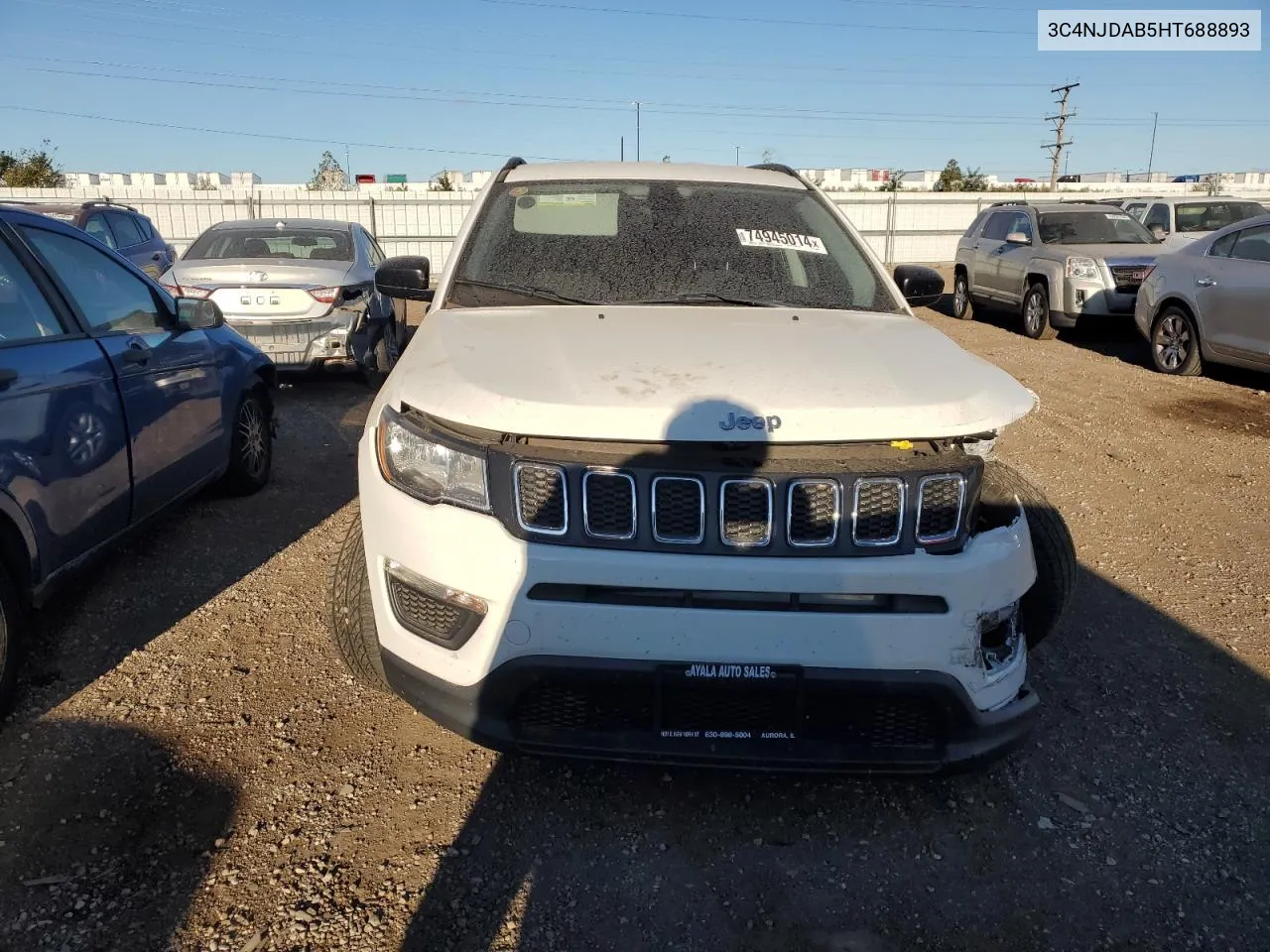 2017 Jeep Compass Sport VIN: 3C4NJDAB5HT688893 Lot: 74945014