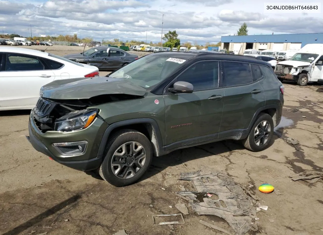 2017 Jeep Compass Trailhawk VIN: 3C4NJDDB6HT646843 Lot: 76191094