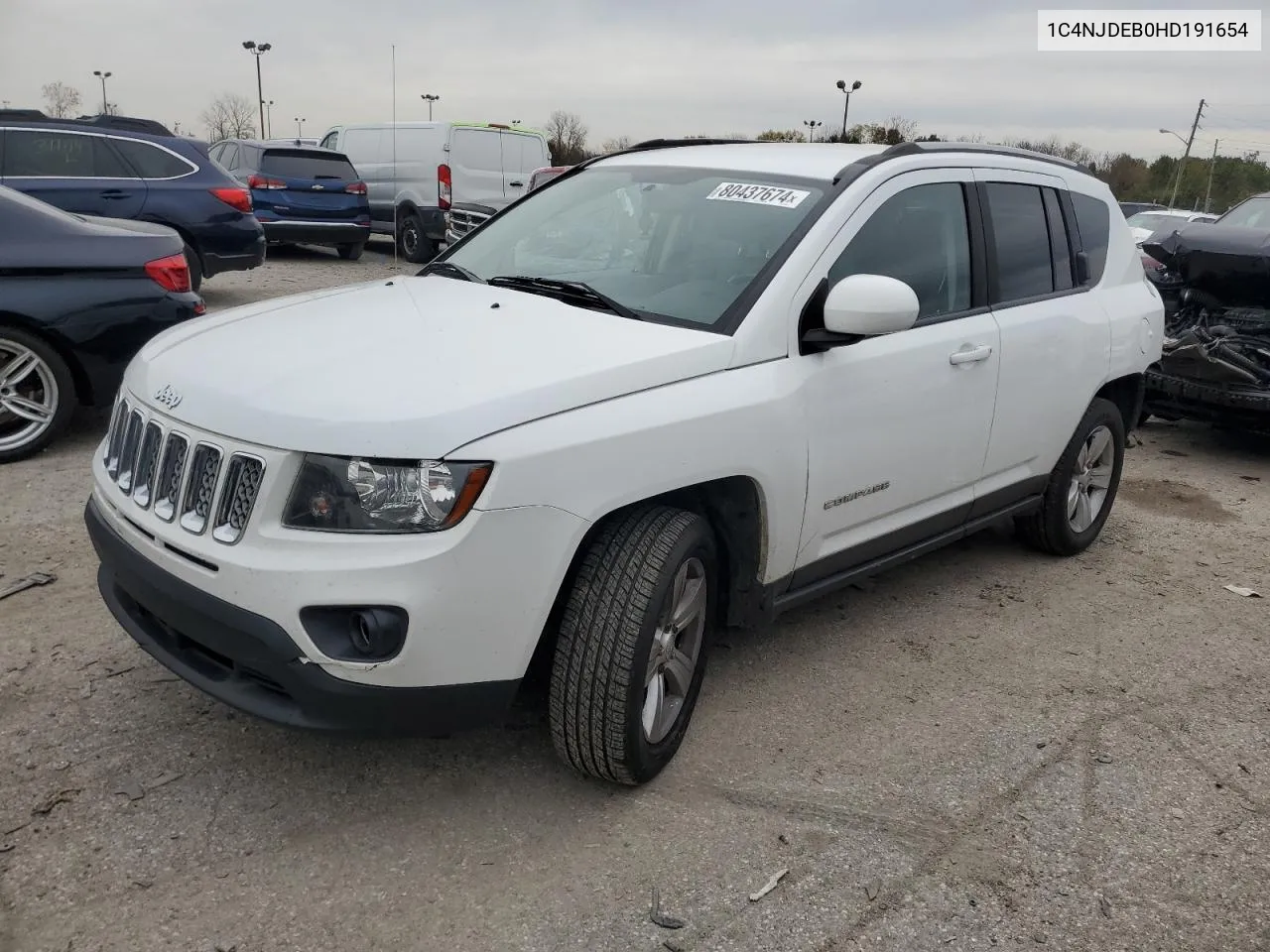 2017 Jeep Compass Latitude VIN: 1C4NJDEB0HD191654 Lot: 80437674