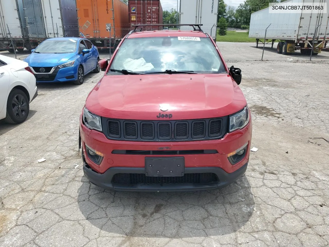 2018 Jeep Compass Latitude VIN: 3C4NJCBB7JT501863 Lot: 57680654