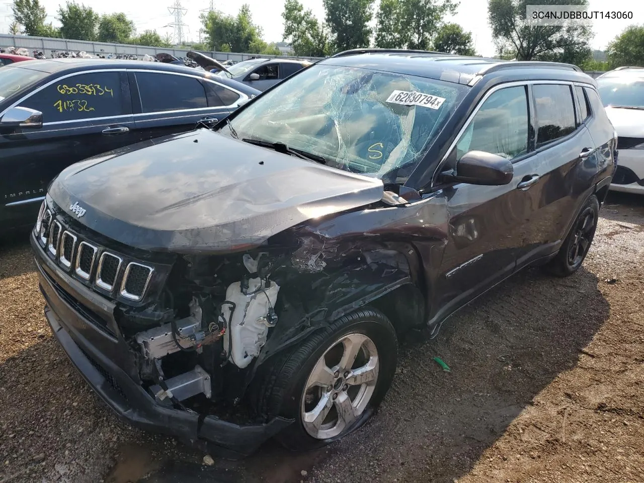 2018 Jeep Compass Latitude VIN: 3C4NJDBB0JT143060 Lot: 62830794