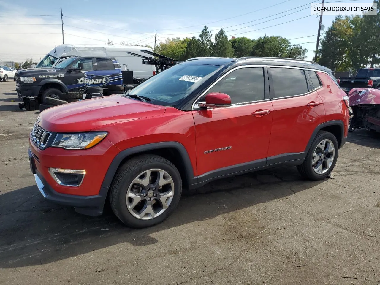 2018 Jeep Compass Limited VIN: 3C4NJDCBXJT315495 Lot: 71073964