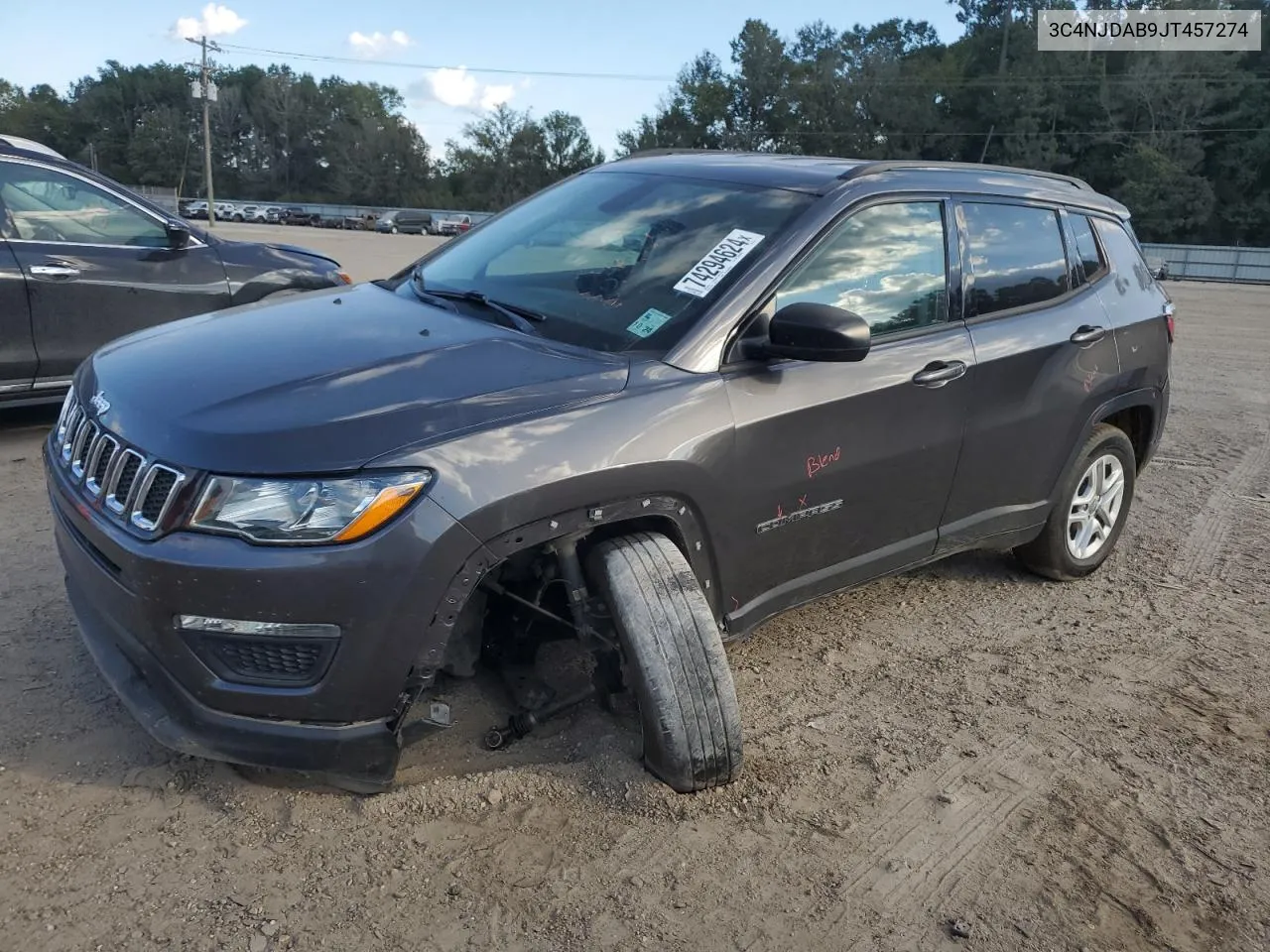 2018 Jeep Compass Sport VIN: 3C4NJDAB9JT457274 Lot: 74294624