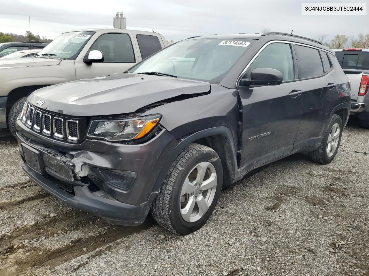 2018 Jeep Compass Latitude VIN: 3C4NJCBB3JT502444 Lot: 80124594