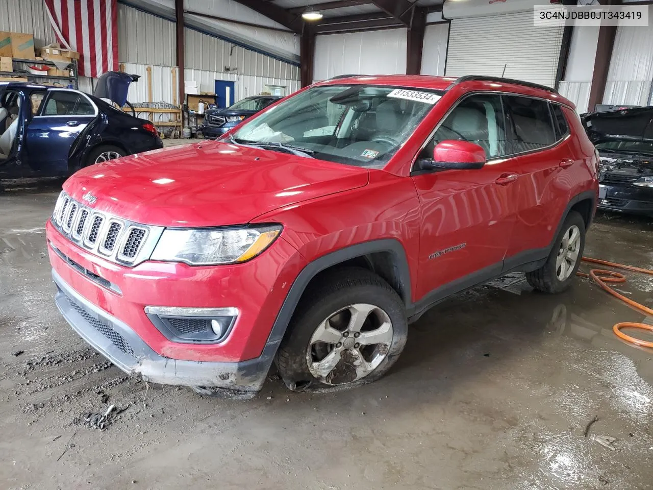 2018 Jeep Compass Latitude VIN: 3C4NJDBB0JT343419 Lot: 81533534