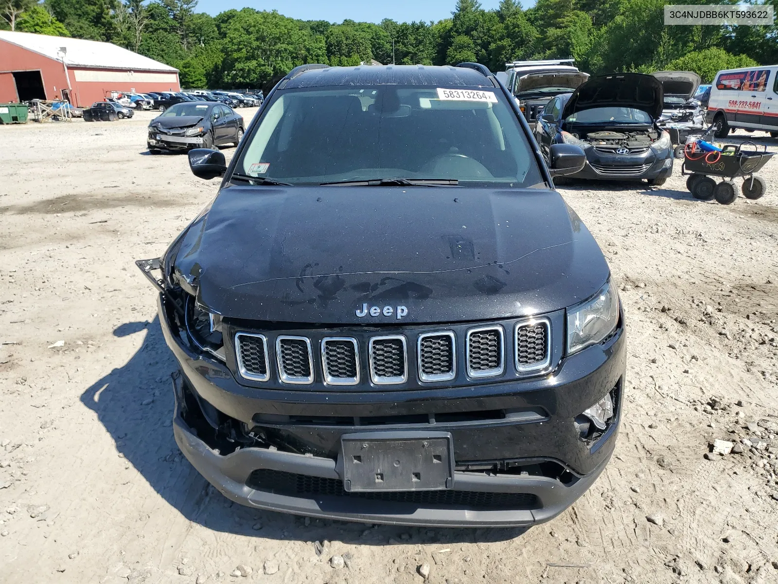 2019 Jeep Compass Latitude VIN: 3C4NJDBB6KT593622 Lot: 58313264