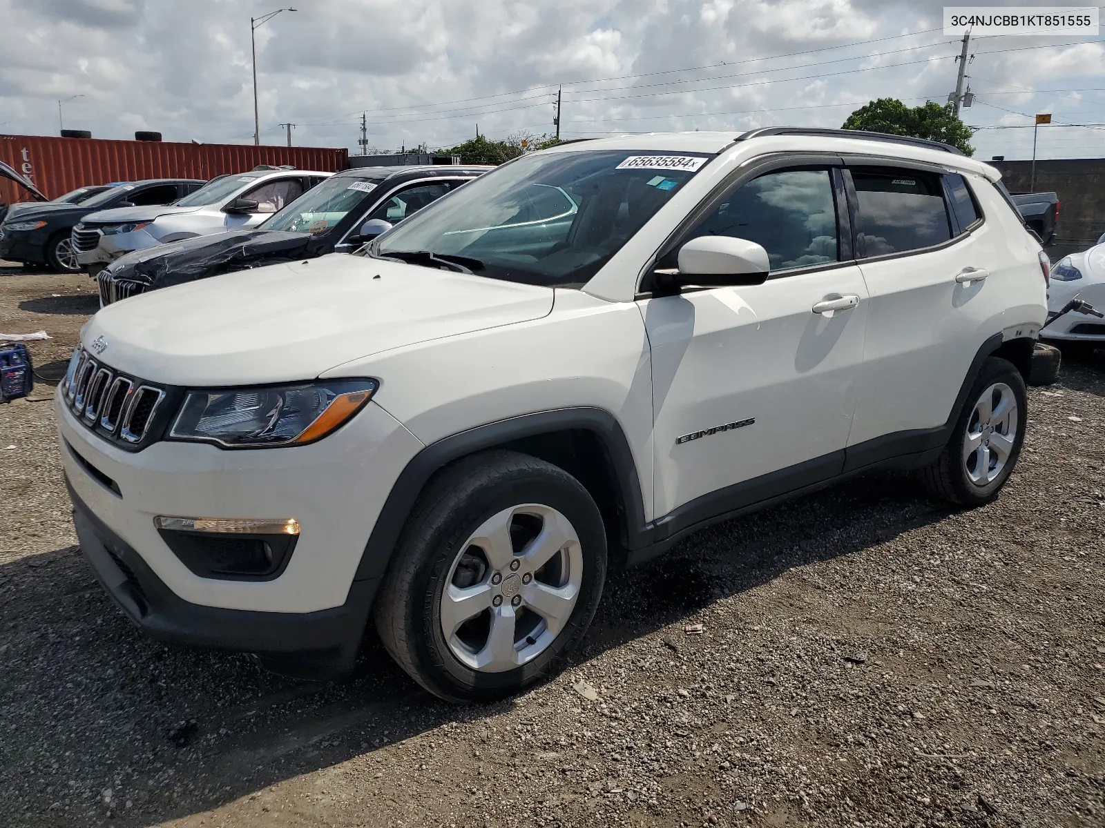 2019 Jeep Compass Latitude VIN: 3C4NJCBB1KT851555 Lot: 65635584