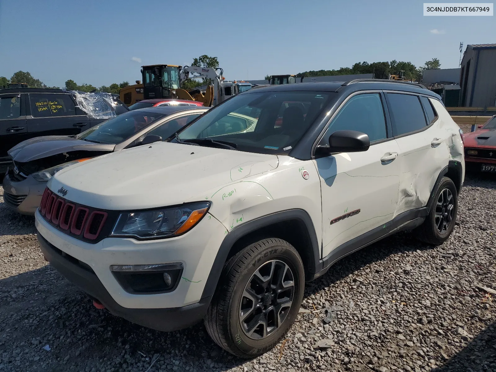 2019 Jeep Compass Trailhawk VIN: 3C4NJDDB7KT667949 Lot: 65938654