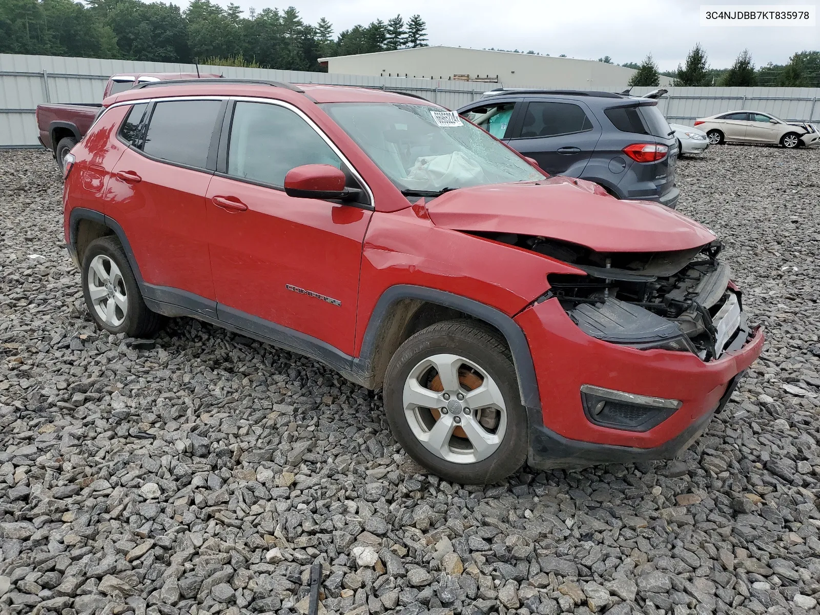 2019 Jeep Compass Latitude VIN: 3C4NJDBB7KT835978 Lot: 66965224