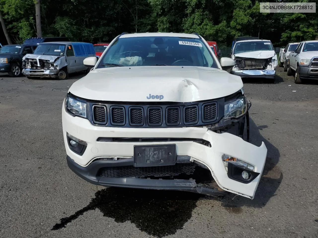 2019 Jeep Compass Latitude VIN: 3C4NJDBB8KT728812 Lot: 69432344