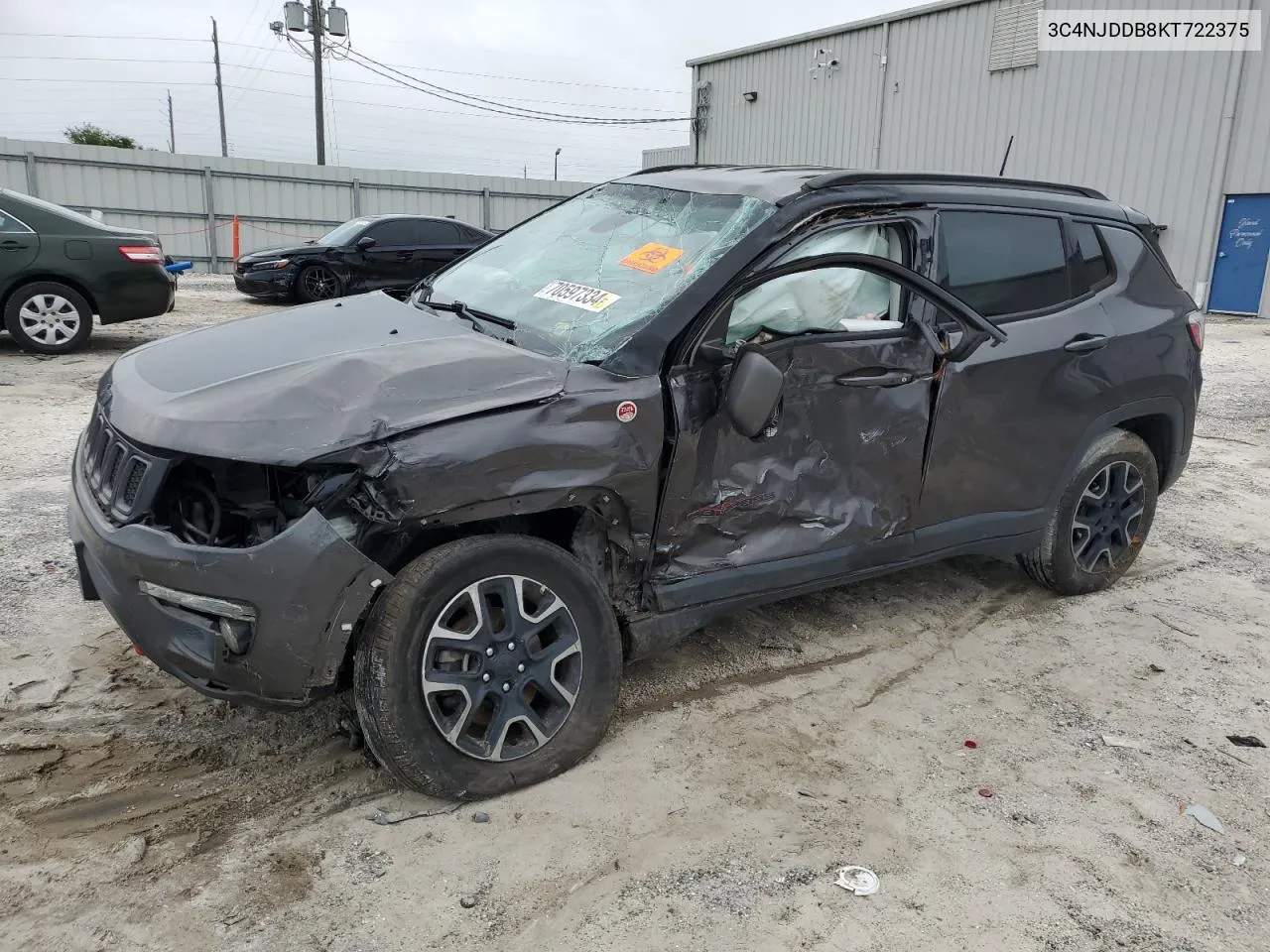 2019 Jeep Compass Trailhawk VIN: 3C4NJDDB8KT722375 Lot: 70597334