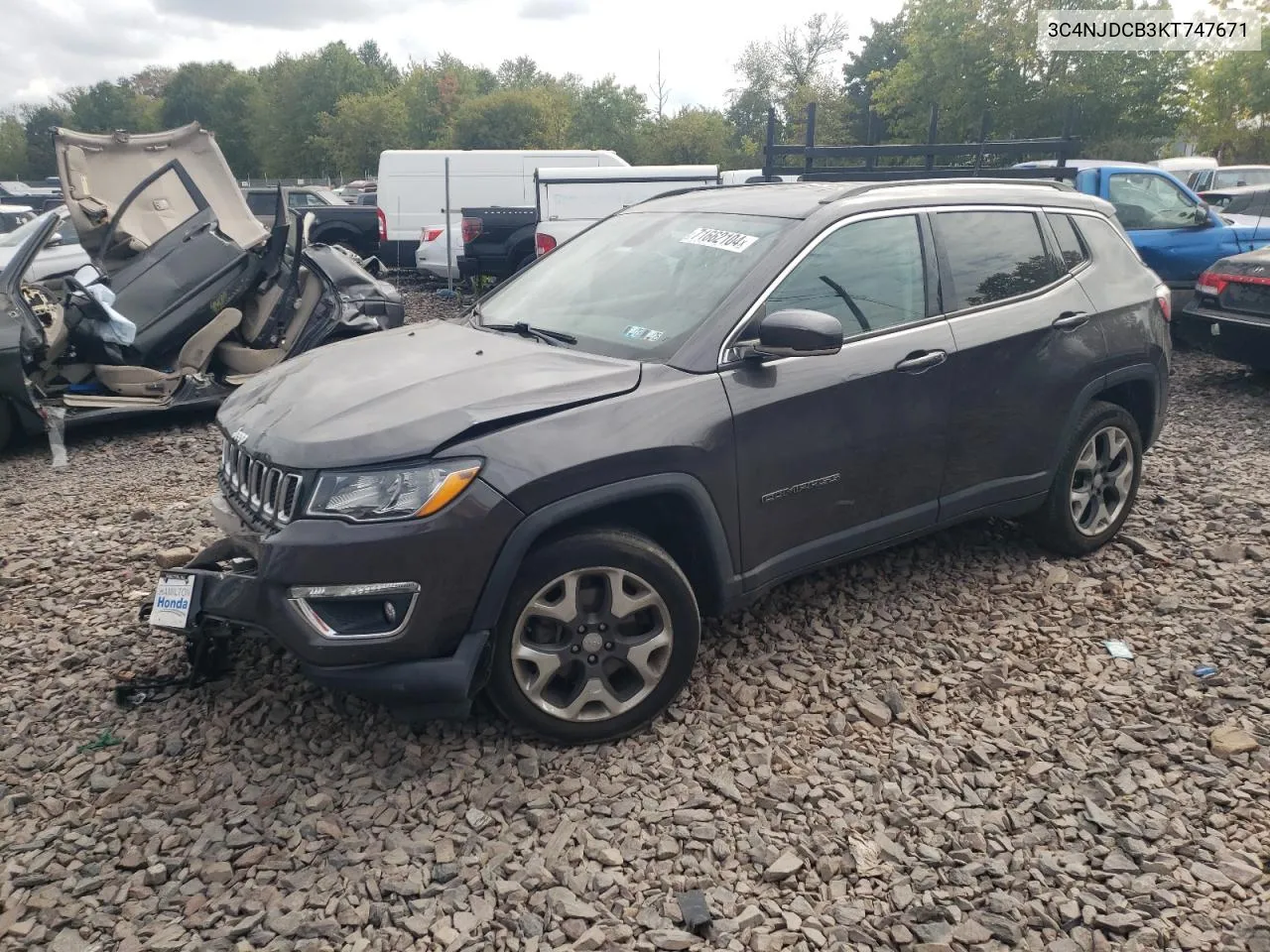 2019 Jeep Compass Limited VIN: 3C4NJDCB3KT747671 Lot: 71662104