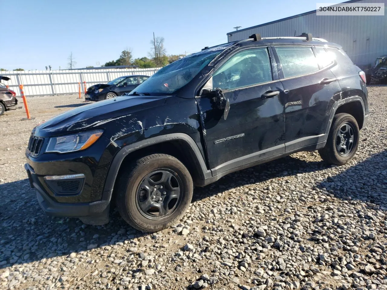 2019 Jeep Compass Sport VIN: 3C4NJDAB6KT750227 Lot: 72186854