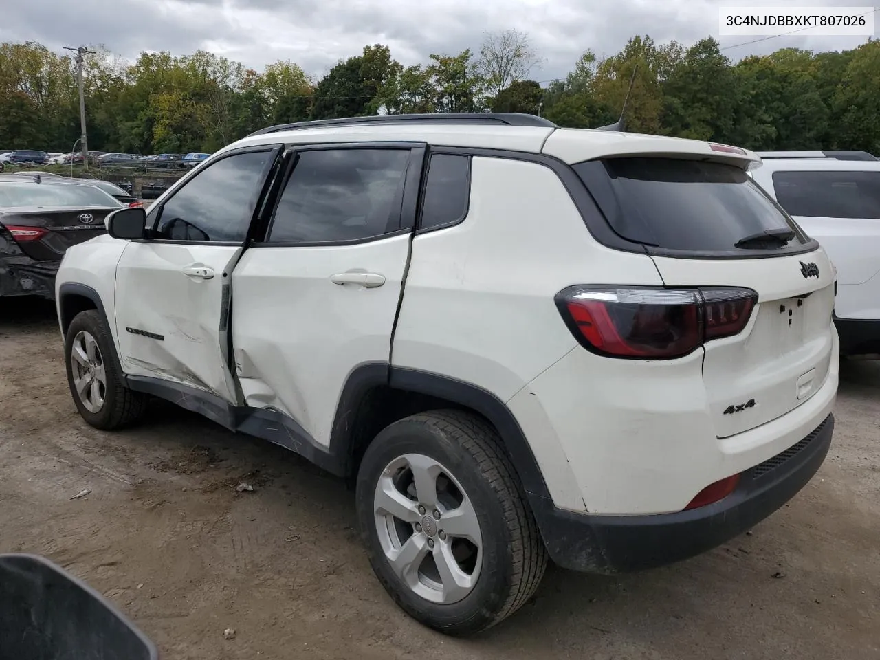 2019 Jeep Compass Latitude VIN: 3C4NJDBBXKT807026 Lot: 73636454